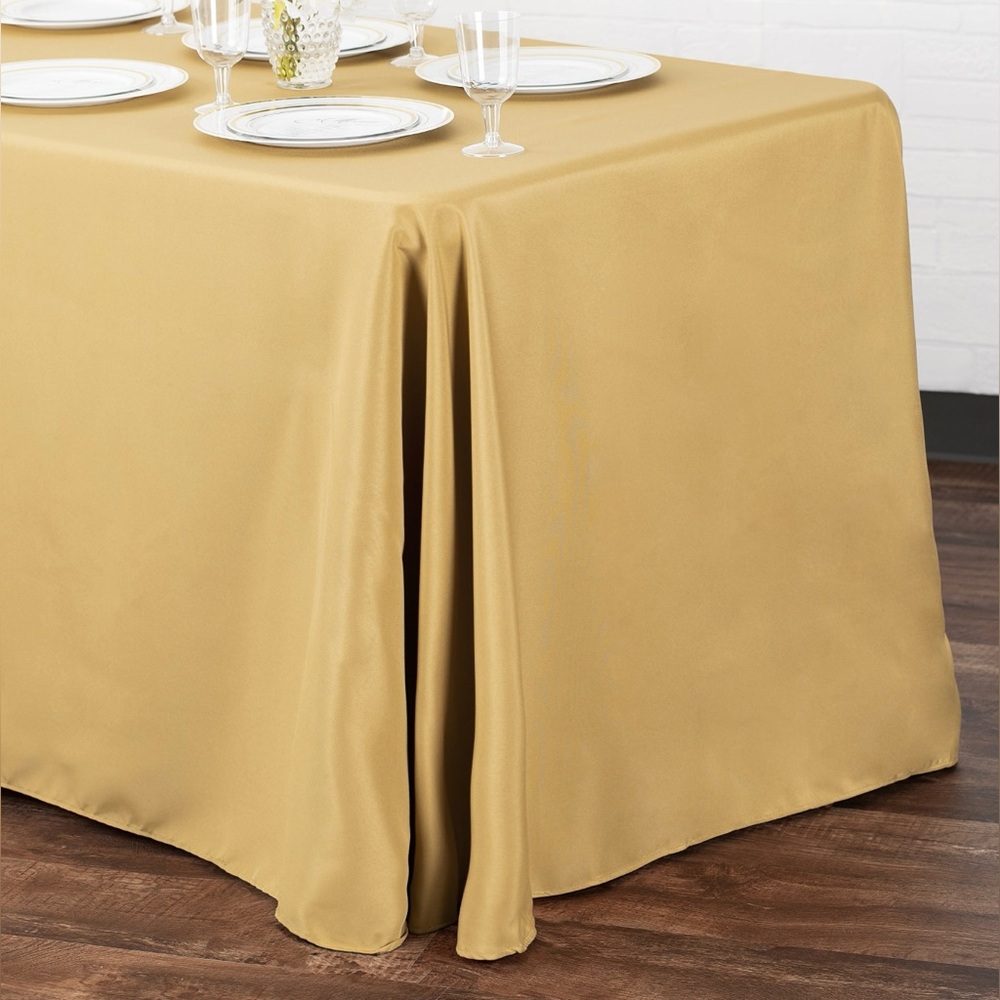 Tablecloth gold oblong rectangular 90” X 132”